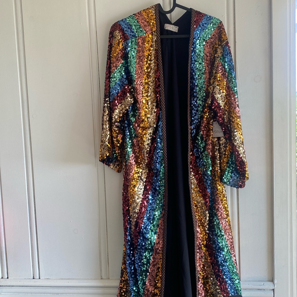 FREE PEOPLE | Sequin Prism Kimono NWT